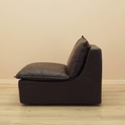 Brown leather armchair, Italian design, 1960s, production: Italy