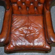 Chesterfield Wingback Armchairs with Flat Arms by William Morris, Set of 2