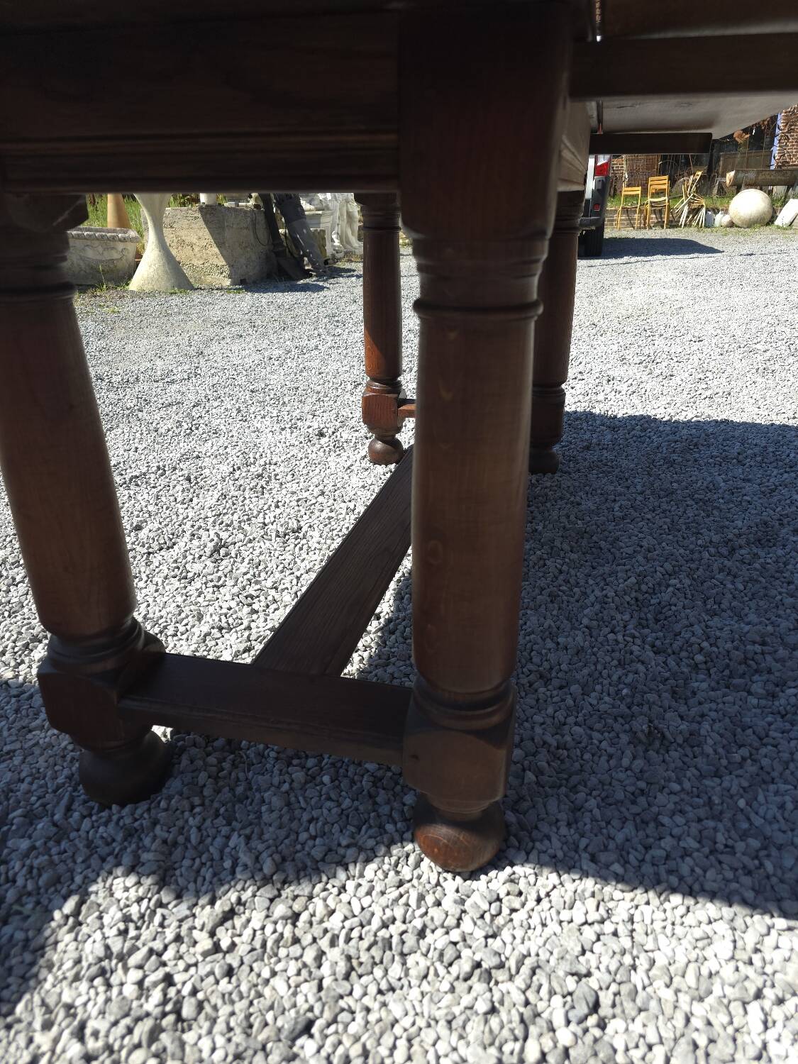 Table de ferme en chêne avec abattants