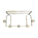 Old aluminum coat holder with 5 pads and a hat holder. Year 50