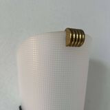 Pair of vintage brass and perspex wall lights, France 1960