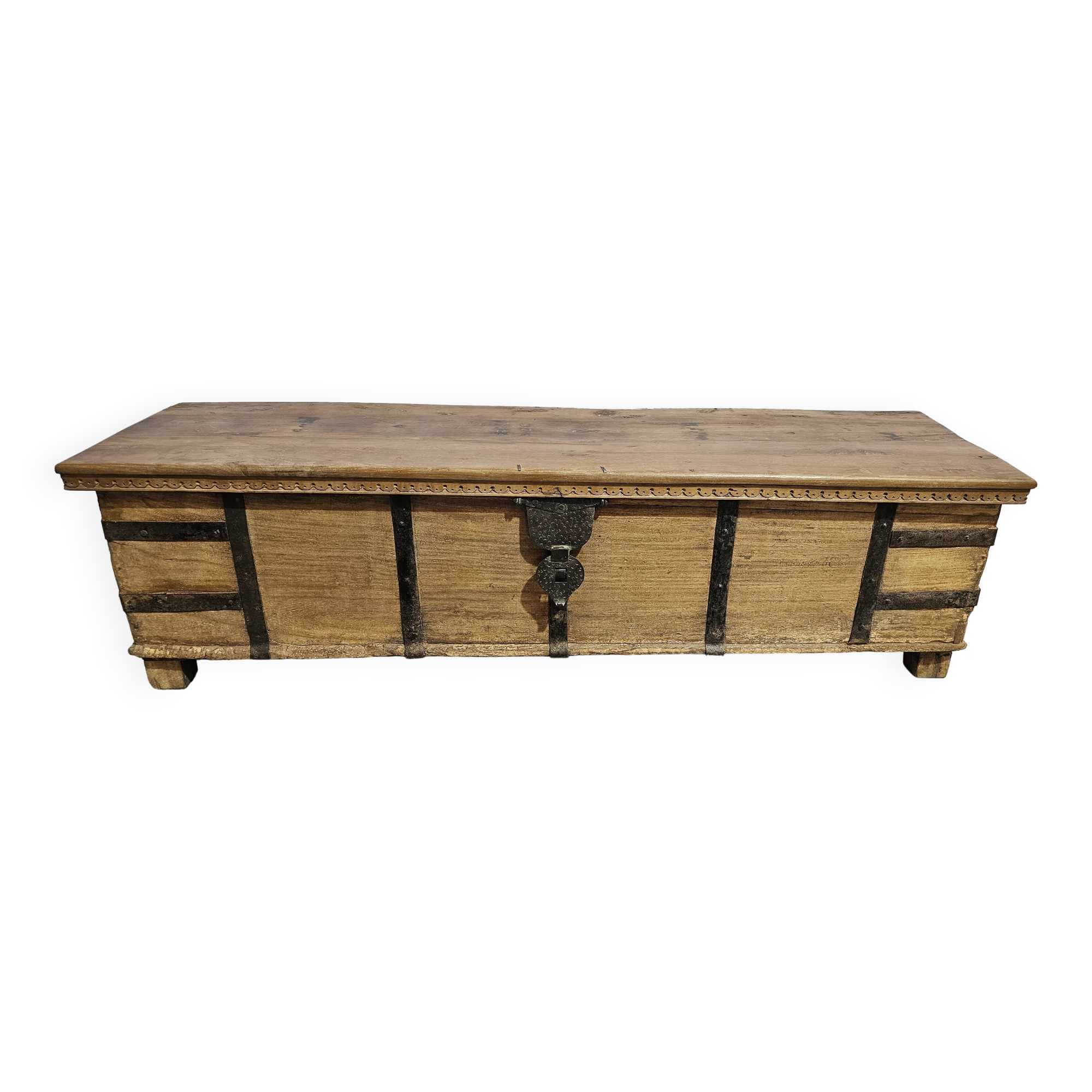 Burmese teak bench - chest