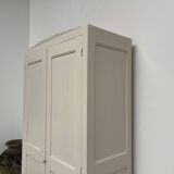 Restored 1930 art deco wardrobe, pure linen color