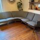 Banquette scandinave vintage – Karl Sørlie & Sønner – restaurée, tissu