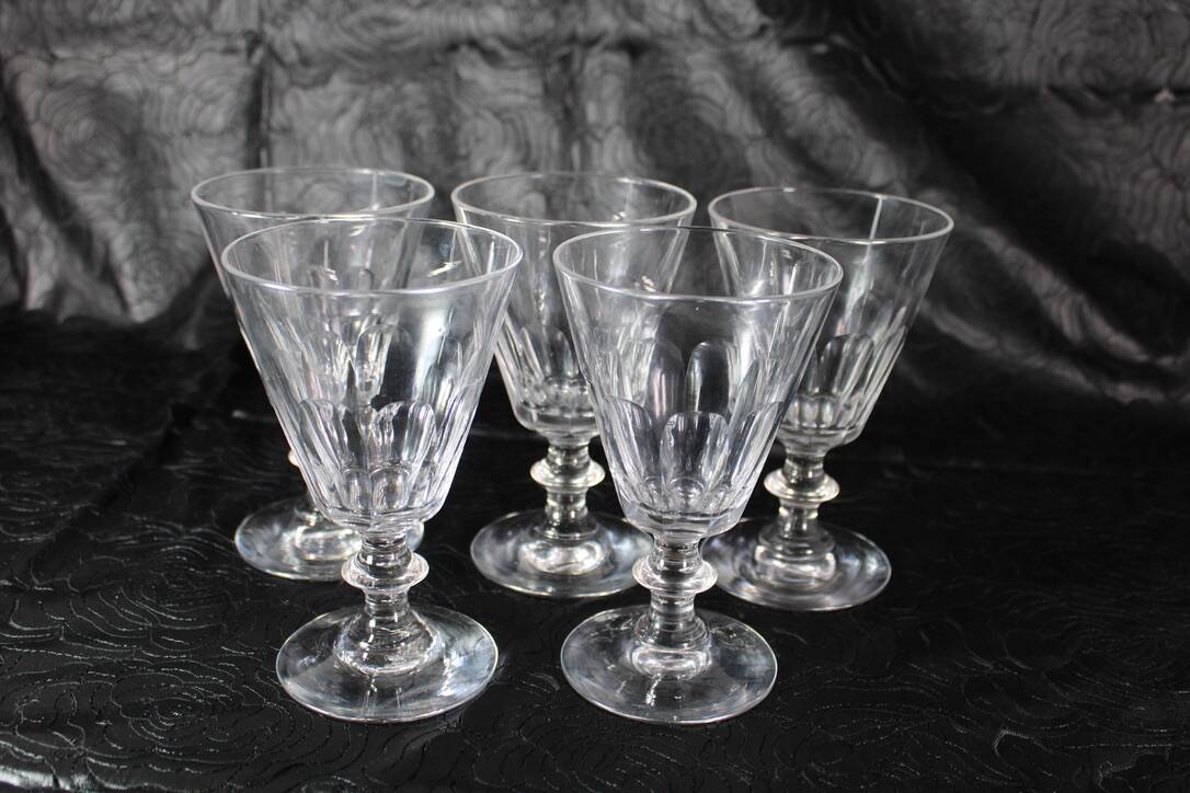 Baccarat / St Louis Caton crystal glasses early 20th France