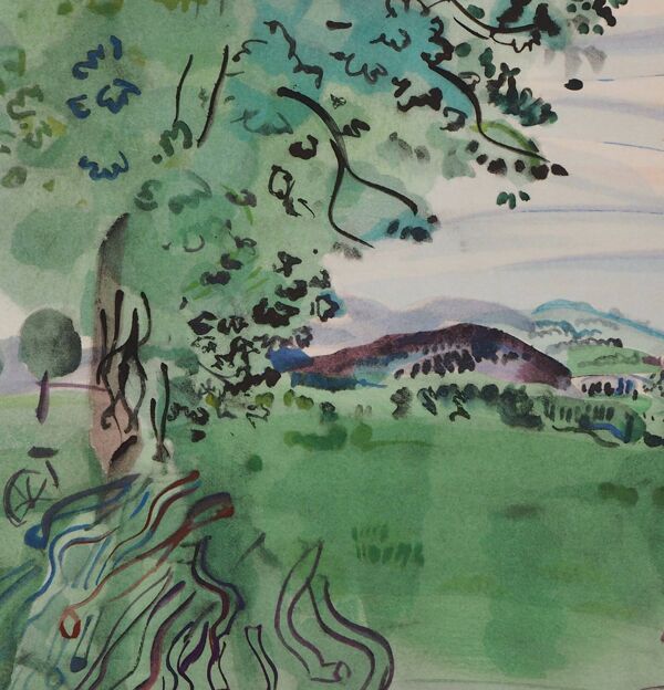 Raoul DUFY : Vue de l’arbre sur les plaines, Lithographie