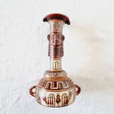 Inca craft vessel from Peru by Antonio Olave (1928-2016) hand painted