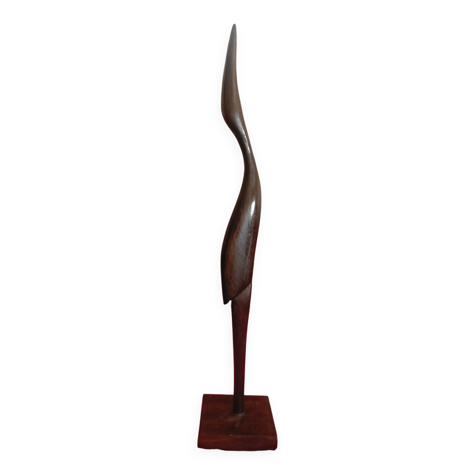 Wooden sculpture stylized heron