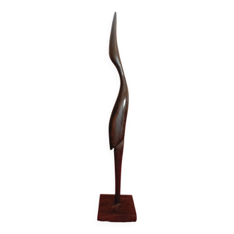 Wooden sculpture stylized heron