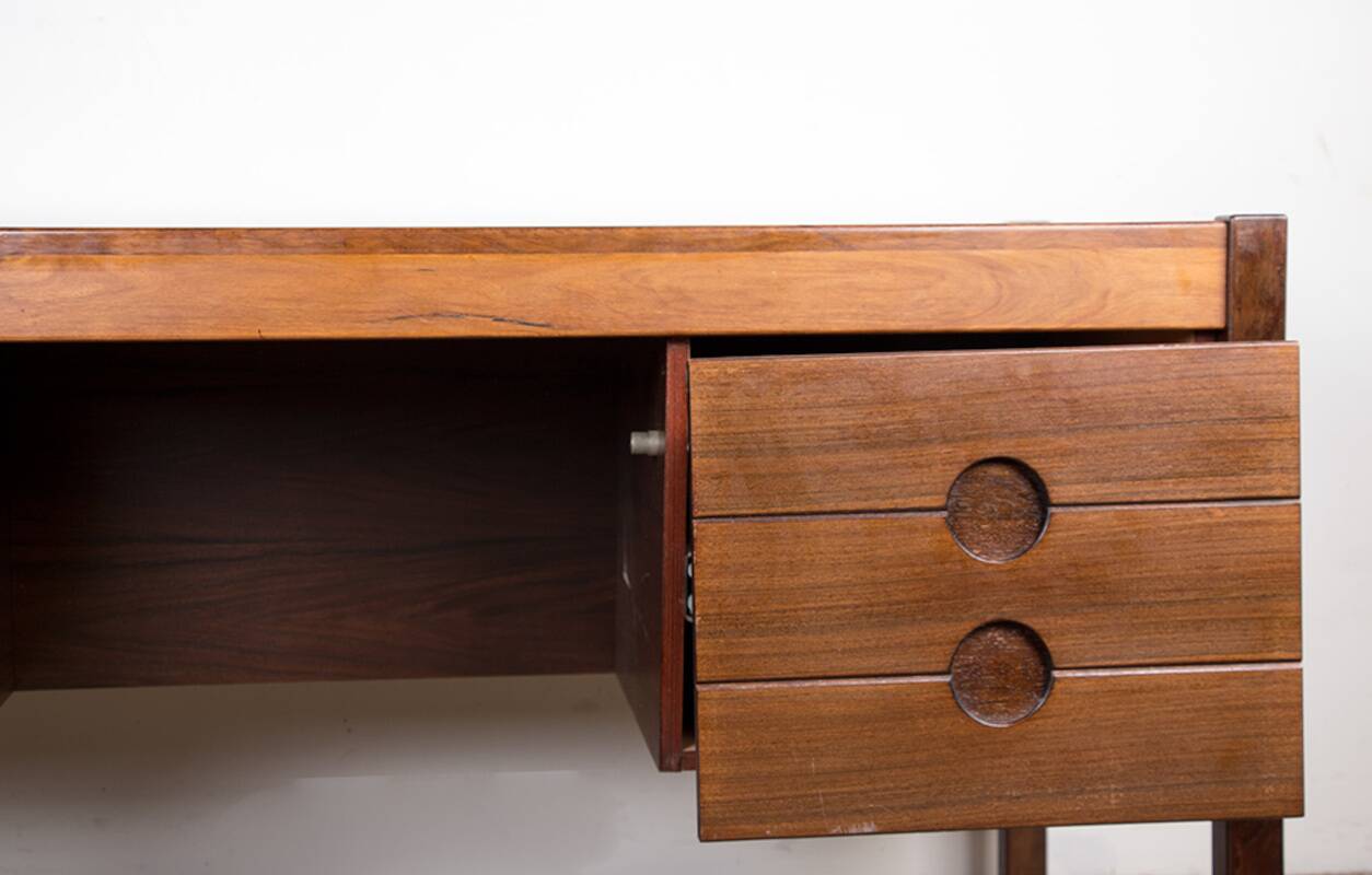 Large Danish Rosewood Executive Desk by Christian Linneberg 1960