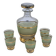 Vintage liqueur service in frosted celadon and gold glass – 1950s
