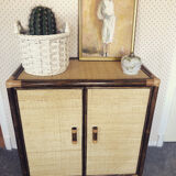 Vintage woven rattan sideboard