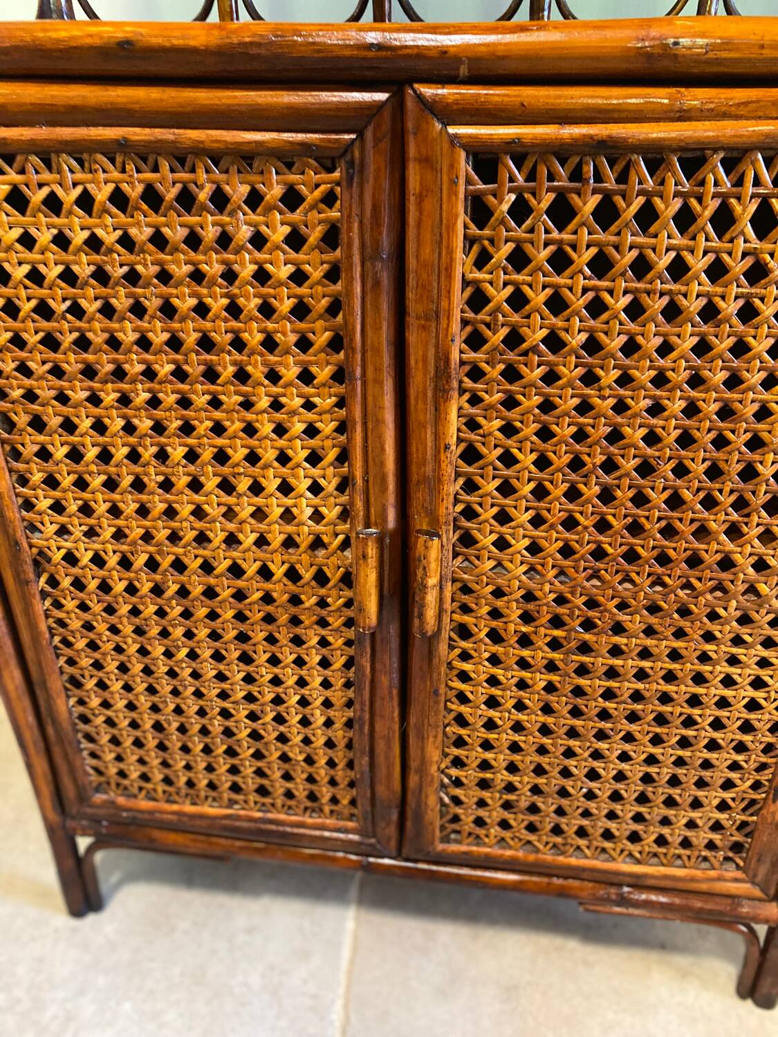 Vintage rattan shelf