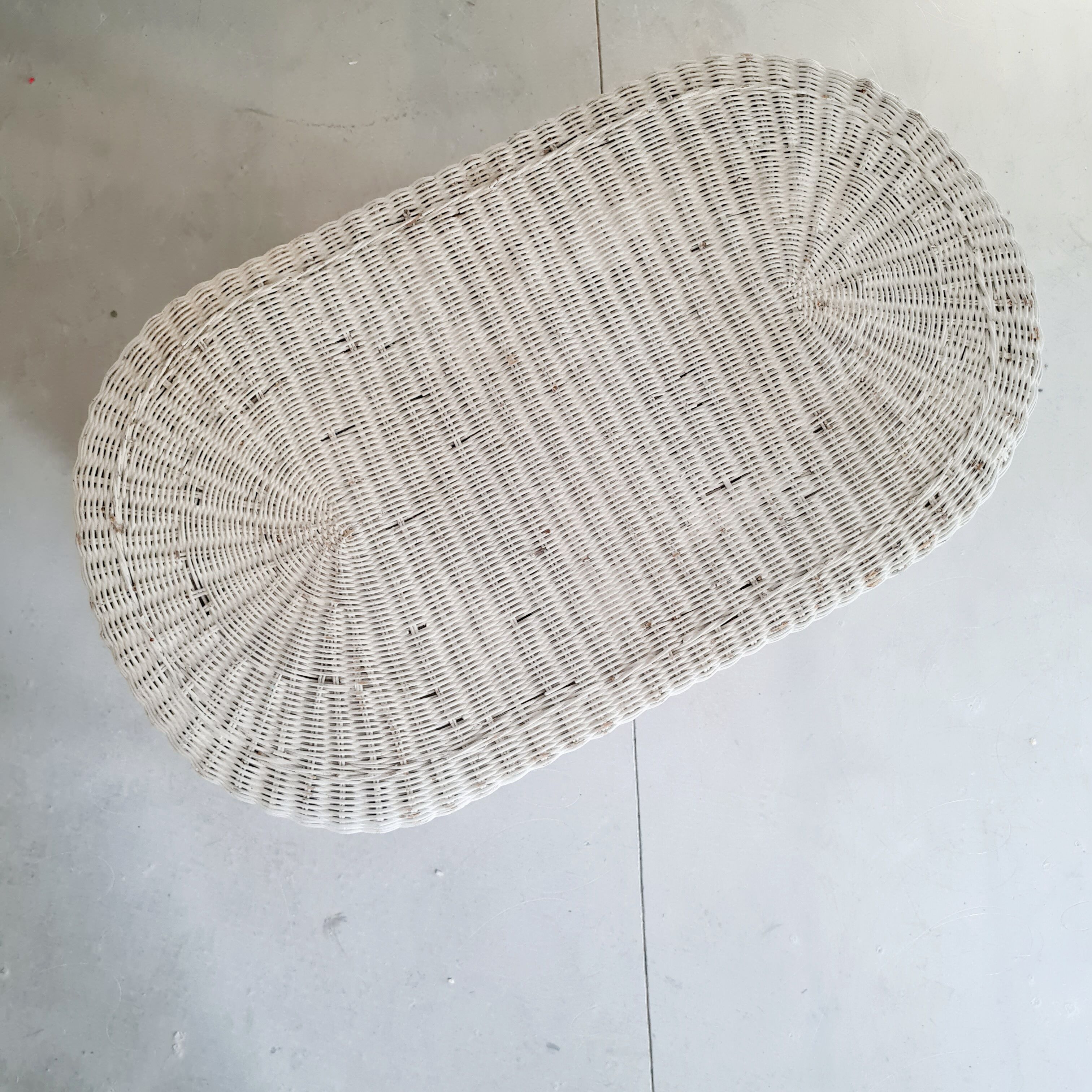 White low rattan table