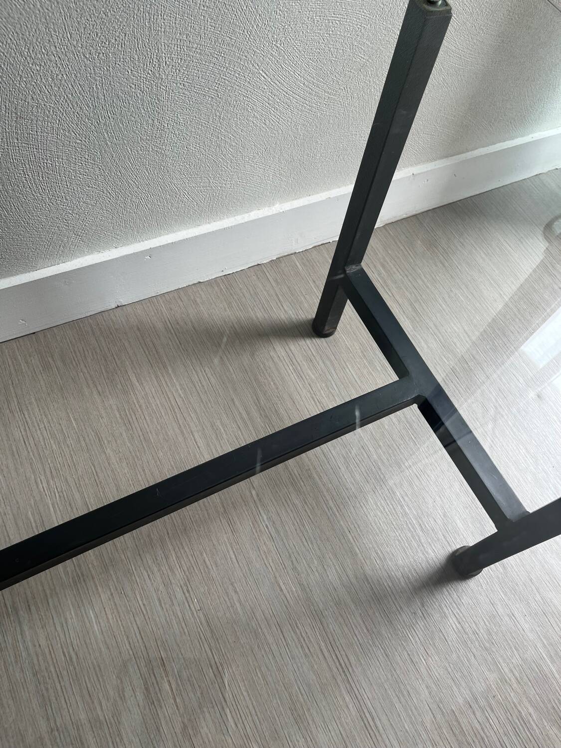Vintage design coffee table in glass and metal