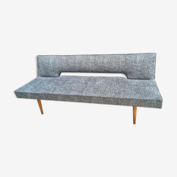 Daybed en tissu bleu et noir Miroslav Navratil, années 1960