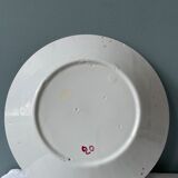 Set of 2 plates XIXth Les Islettes, rooster decoration and flowery basket