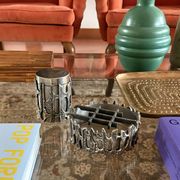 Brutalist top smoking set, ashtray and cigars box, Morbelli Italy 1970