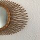 Vintage oval rattan sun mirror 1960 - 52 x 30 cm