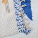 Handmade rug blue, orange, pink, gray, white 250cmx150cm colorful