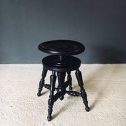 Early 20th Century Black Stained Piano Stool, 1890s