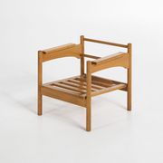 Pair of Oak and Leather Armchairs by Uluv Krasna Jizba, 1960s