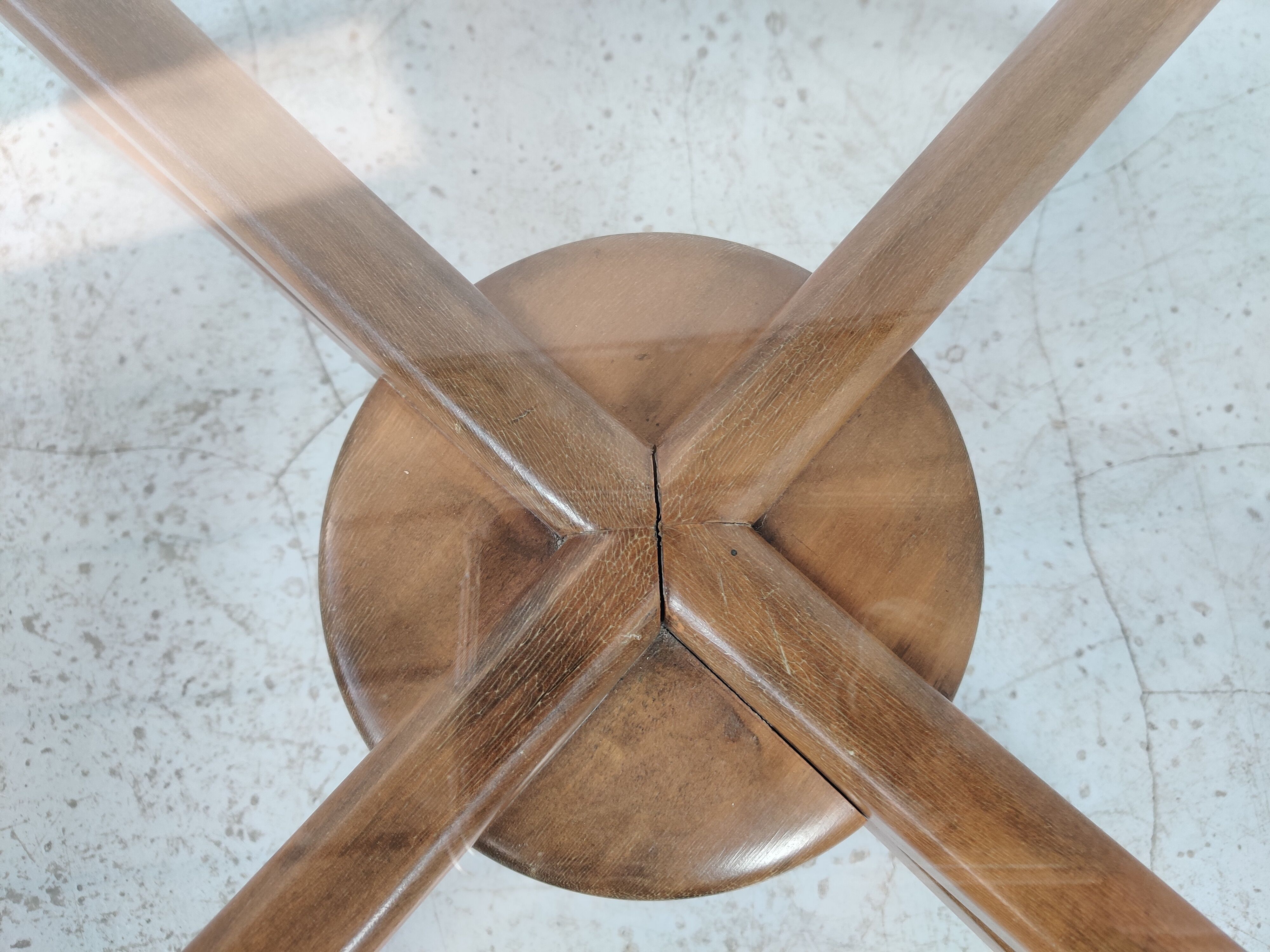 Table basse scandinave en bois et verre , années 60