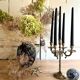 Five-branched brass candlestick