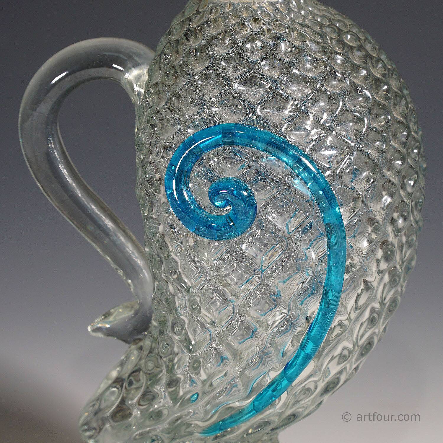 Cruche en verre d'art par Flavio Poli pour Seguso Vetri d'Arte vers 1962