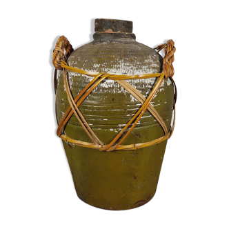 19th century terracotta and rattan jar