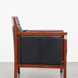 Fauteuil design Art Déco Schuitema de la série Decoforma en cuir noir