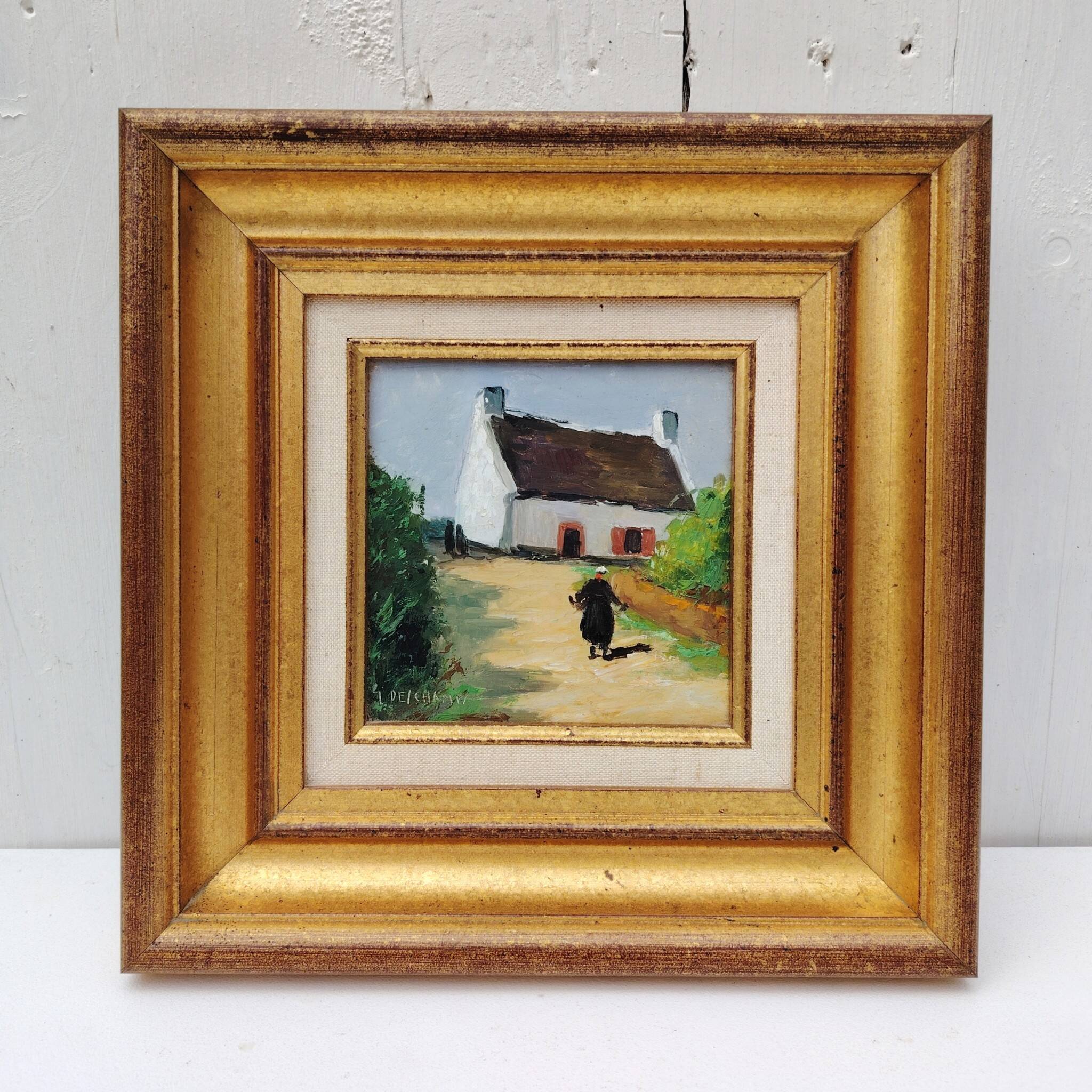 Oil on panel, Breton house, decoration