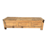 Antique solid wood storage bench – (sanded and ready to be treated)