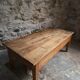 Antique French coffee table, 18th-century cherry farmhouse table with a drawer.