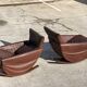 Pair of rocking chairs by De Sede, Switzerland 1970 in brown buffalo leather.