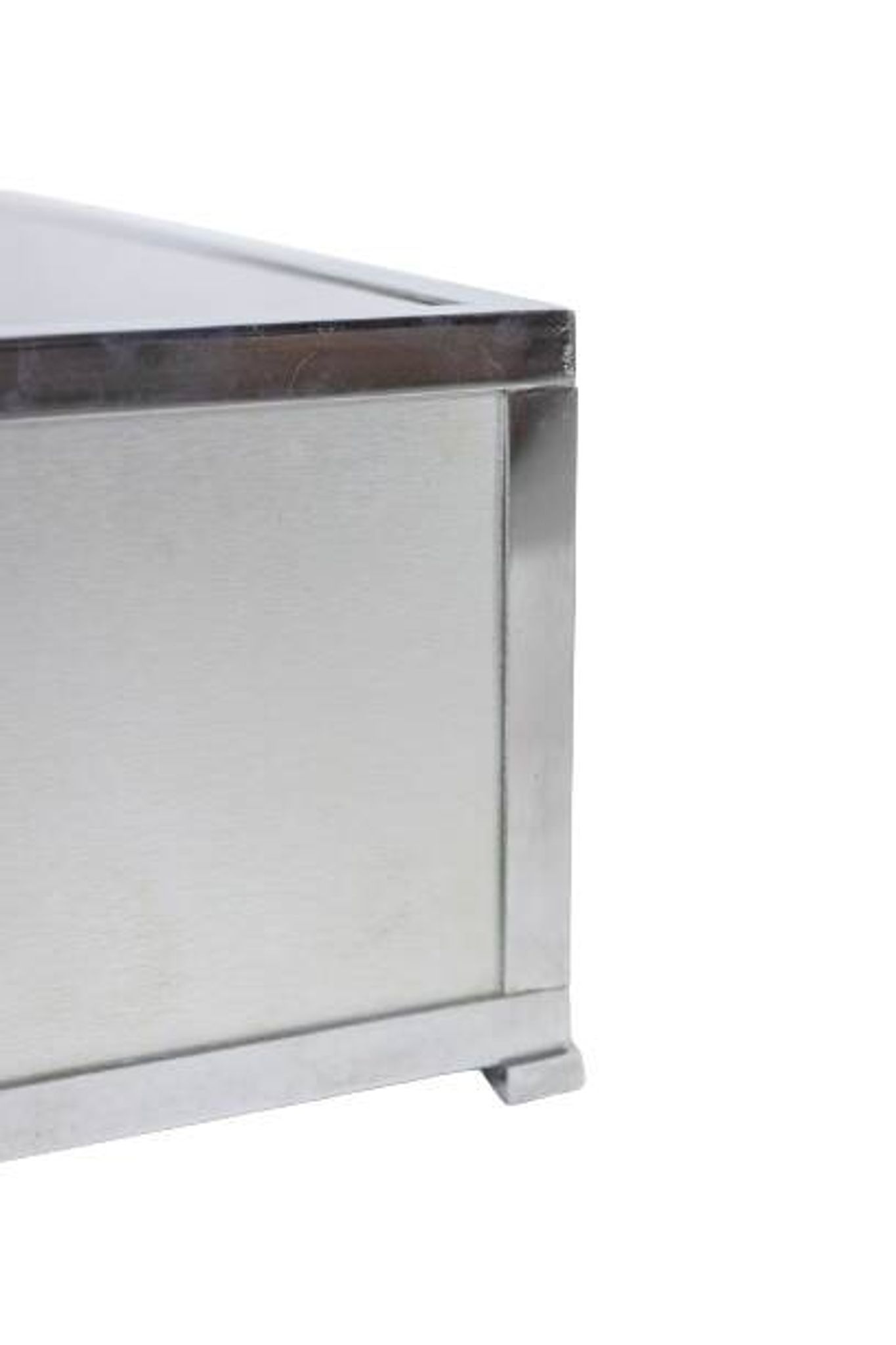 Brushed aluminum and metal planter. 1970s.