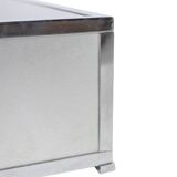Jardinière en aluminium brossé et métal. Années 1970.