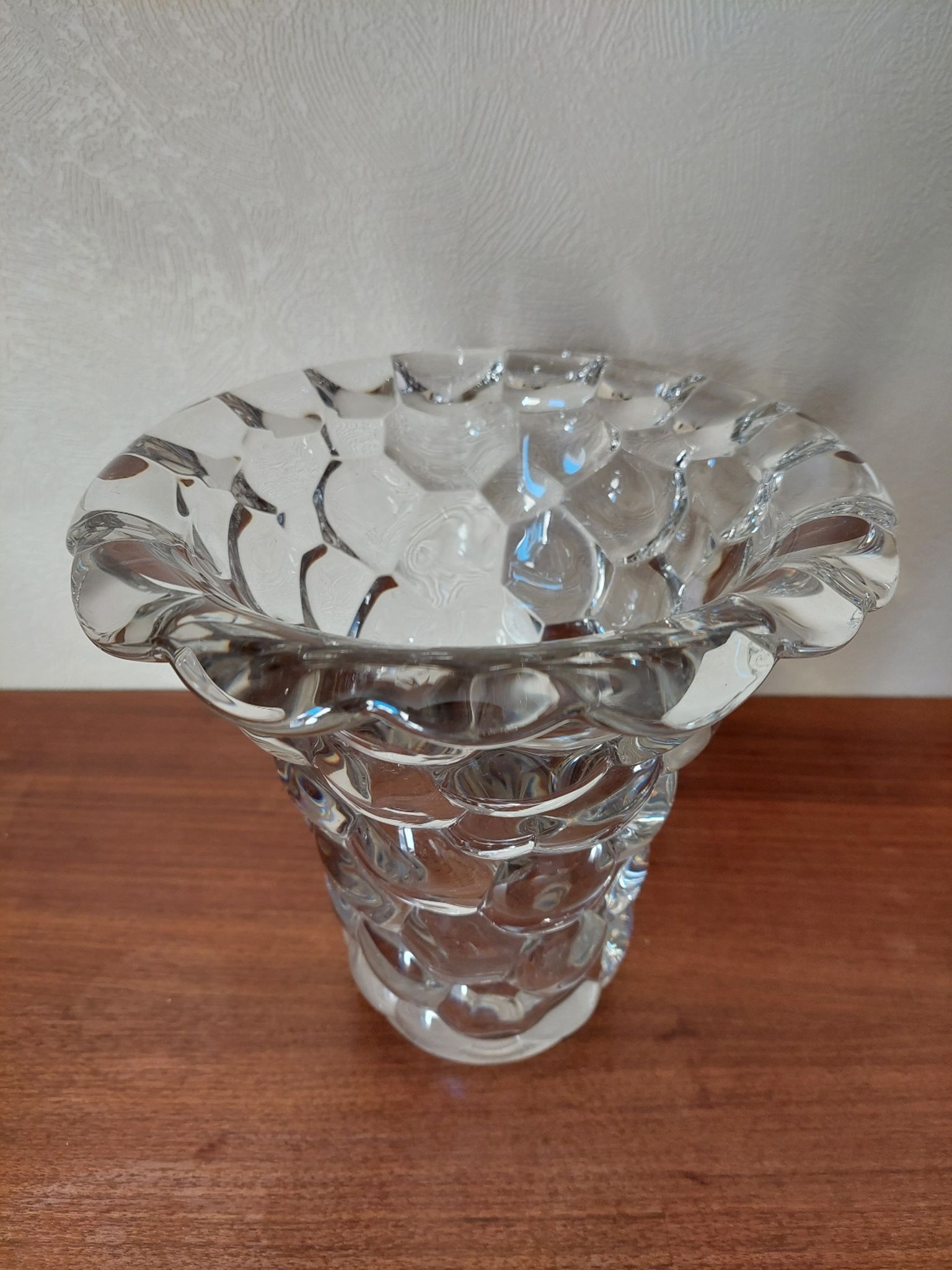 Vase en cristal transparent Pierre D'Avesn , Art Deco