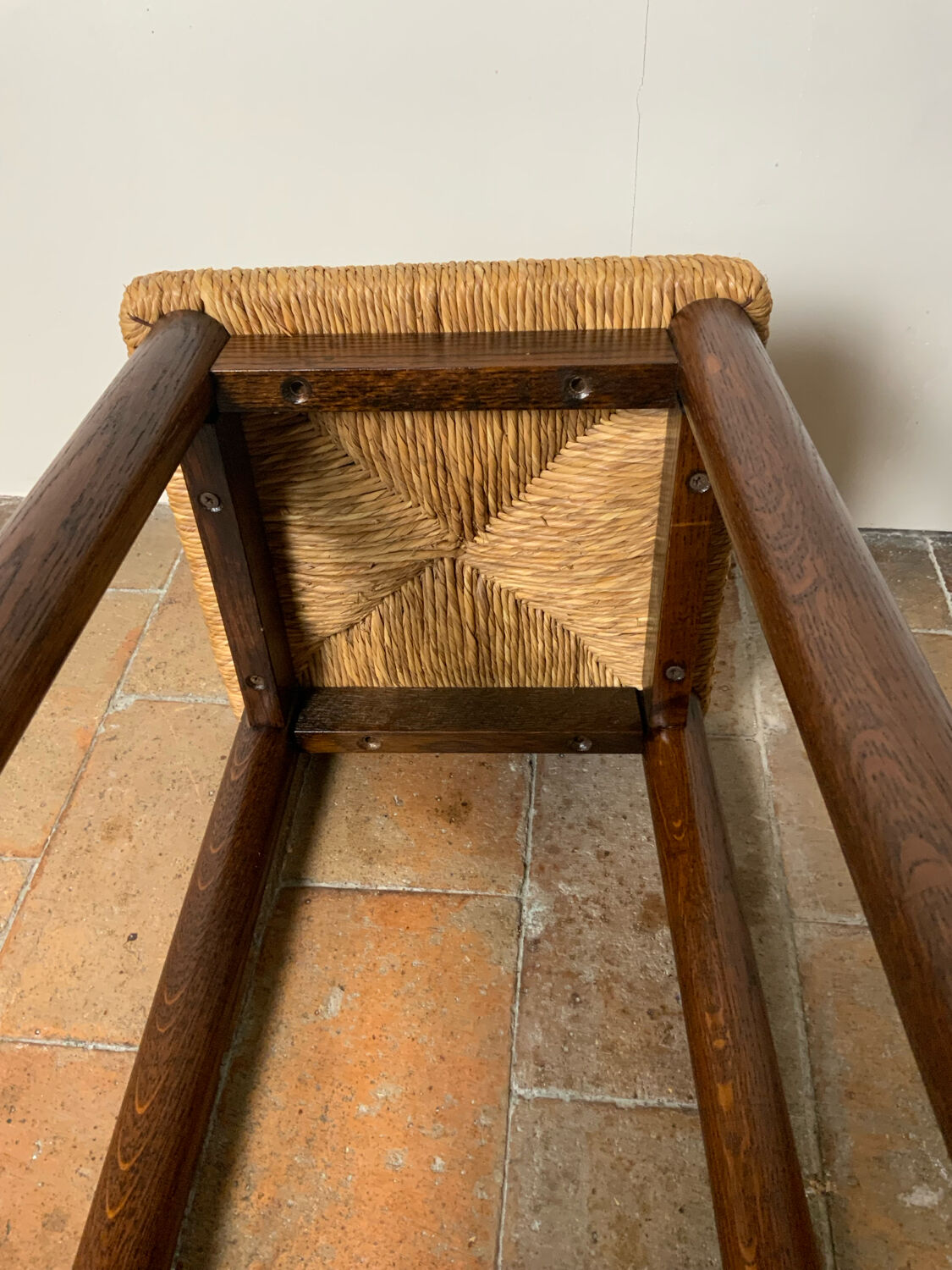 High straw stool