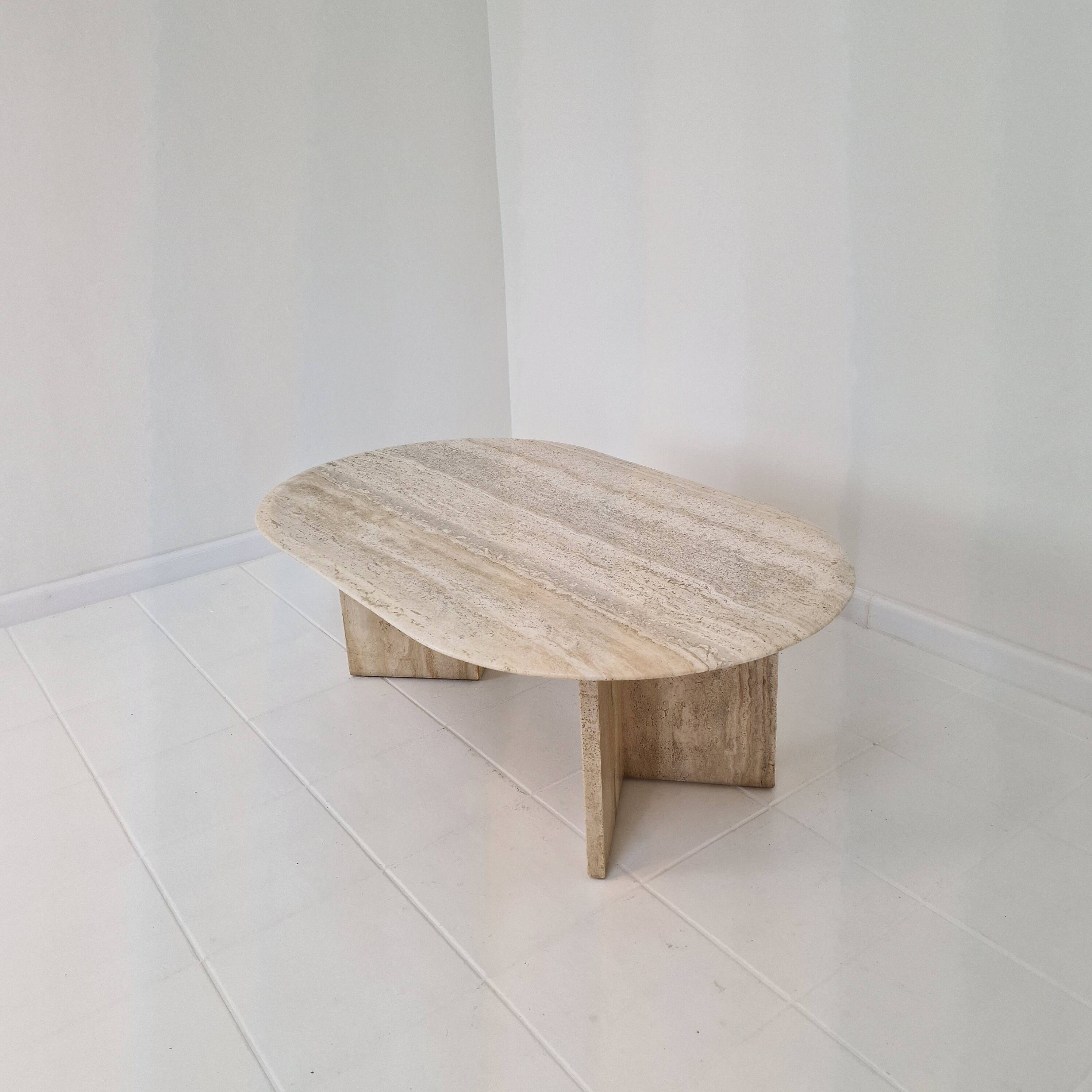 Travertine Coffee or Side Table, Italy 1980s