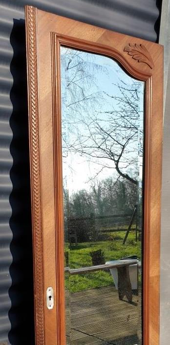 Beveled door mirror "in its juice" XIXth