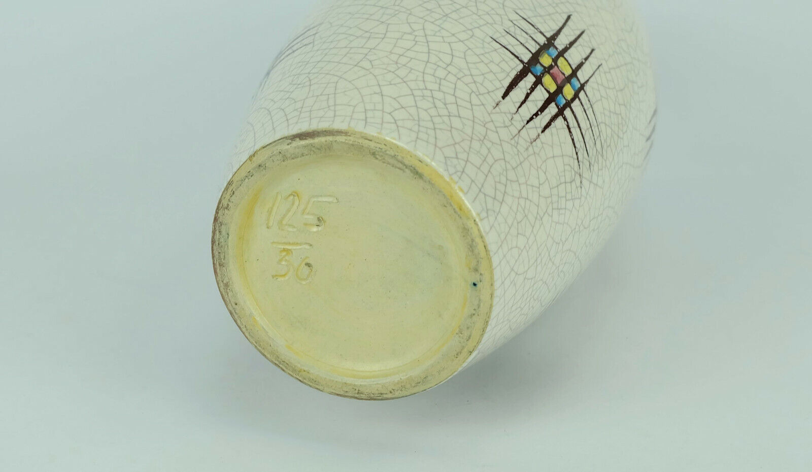 Mid century ceramic vase silberdistel abstract decor craquelé glaze 125/30