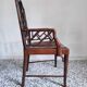 Fauteuil asiatique canné en bois à l'imitation du bambou
