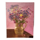 Bouquet de fleurs tableau peinture à l’huile