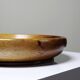 Teak or acacia wooden bowl, vintage craftsmanship from the 70s to 2000s.
