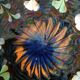 Large handcrafted glazed bowl – radiant floral decoration