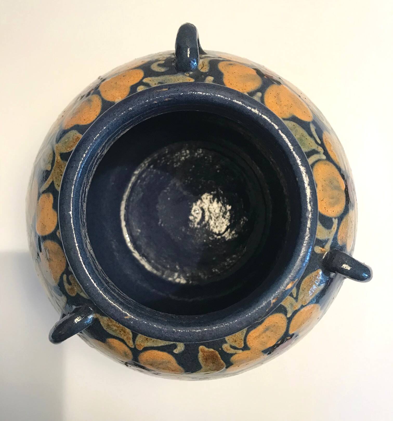 Glazed ceramic round vase Léon Elchinger