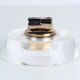 Table lighter in plexiglass and gold metal, Crespi style, 1970s.