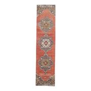 1970s Vintage Turkish Hand-Knotted Oriental Runner 83x352