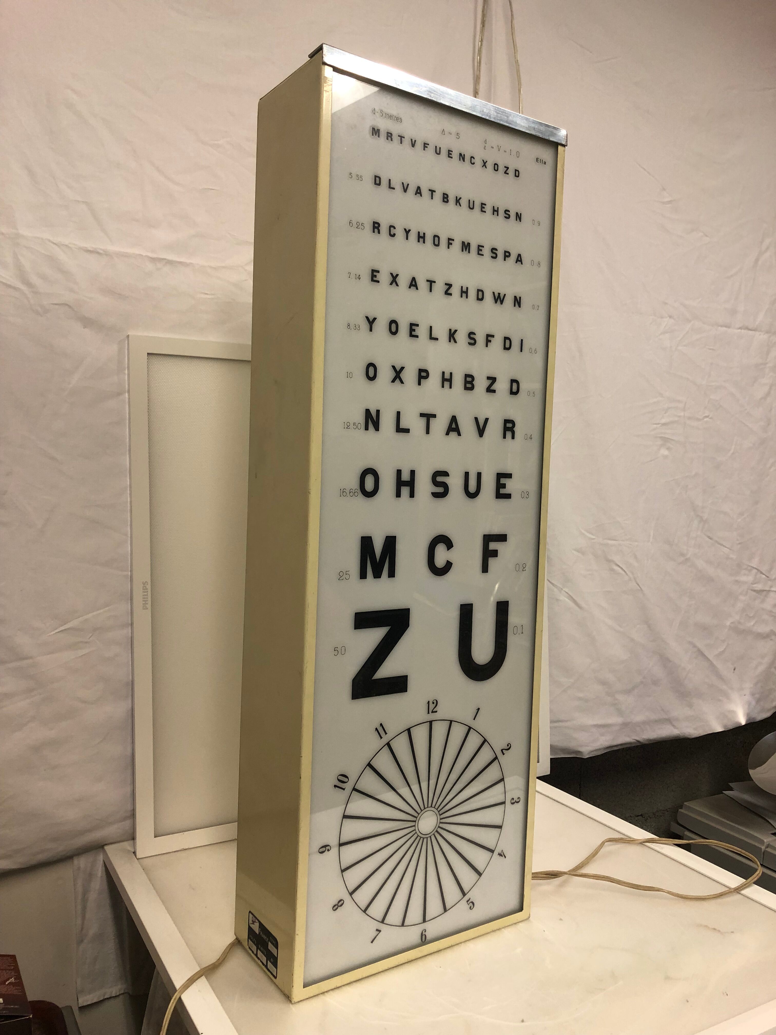 Vintage 1960 ophthalmic test lamp